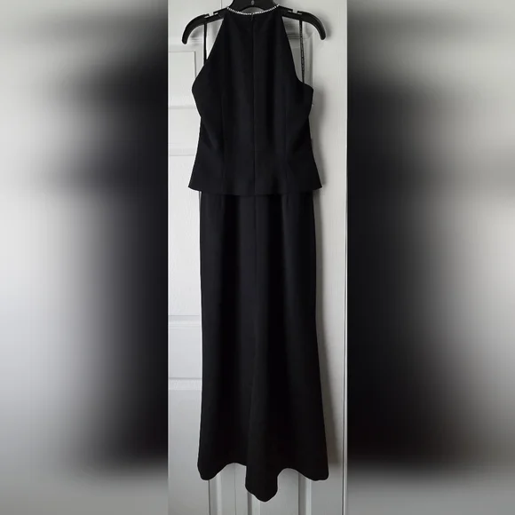 Daymor Couture Black Jeweled Halter Pelpum Evening Gala Gown Size 10 - Picture 8 of 12